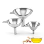 3PCS Multifunctional Stainless Steel Durable Spice Wine Jar Funnels With Filter Kitchen Portable Gadgets Essential Oil Tools