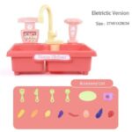 Wash-up Kitchen Toys with Running Water Electric Dishwasher Pretend Toy Role Play Cooking Toys – Electric Mode, Pink
