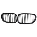 2Pcs Gloss Black Front Bumper Hood Kidney Grille Racing Grille Replacement for BMW 7-Series F02 2009-2015