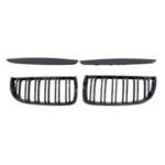 2Pcs Gloss Black Front Bumper Hood Kidney Grille Racing Grille Replacement for BMW E90 4 Door 2005-2008