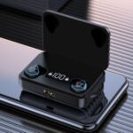 TWS Bluetooth In-ear Headset Earphone Wireless Headphones Digital Display Earbuds with Charging Box – Black