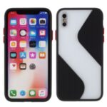 Contrast Color Splicing TPU Phone Cover Precise Cut-out Hole for iPhone X/XS 5.8 inch – Black
