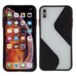 Contrast Color Splicing TPU Cell Phone Case Precise Cut-out Hole for iPhone XS Max 6.5 inch – Black