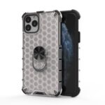 Finger Ring Kickstand Honeycomb Pattern TPU + PC Combo Shell for iPhone 11 Pro 5.8 inch – White