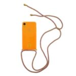 Shock-resistant Card Slot TPU Phone Case with Hanging Rope for iPhone XR 6.1 inch – Orange