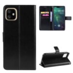 Crazy Horse Skin PU Leather Phone Cover for iPhone 12 Max 6.1 inch – Black
