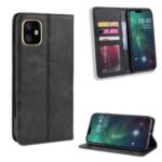 Retro Skin Wallet Leather Stand Case for iPhone 12 Pro 6.1 inch – Black