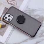 Glittery Powder Electroplating TPU Phone Case with Metal Kickstand [Built in Magnetic Metal Sheet] for iPhone 11 Pro 5.8-inch – Black