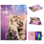Pattern Printing Leather Stand Shell with Card Slots for iPad Pro 11-inch (2020) (2018) – Cat