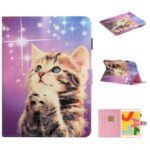 Pattern Printing Stand Leather Card Holder Case for iPad 10.2 (2019)/Air 10.5 inch (2019) – Cat
