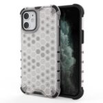 Honeycomb Pattern Shock-proof TPU + PC Hybrid Case Shell for iPhone 12 5.4 inch – White