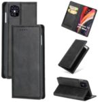 Auto-absorbed Leather Phone Case with Card Holder for iPhone 12 Max 6.1-inch – Black