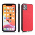 Litchi Texture Genuine Leather Coated PC + TPU Combo Case for iPhone 12 Pro Max 6.7 inch – Red