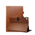 ENKAY ENK-8007 Crazy Horse Wallet Wake/Sleep Leather Case for Samsung Galaxy Tab S6 Lite 10.4 P610 / P615 – Brown
