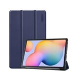 ENKAY Tri-fold Stand PU Leather Smart Tablet Case for Samsung Galaxy Tab S6 Lite P610 / P615 – Dark Blue