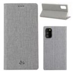 VILI DMX Card Holder Leather Stand Shell Phone Cover for Samsung Galaxy A41 (Global Version) – Grey