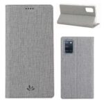 VILI DMX Card Holder Leather Stand Shell Cell Phone Cover for Samsung Galaxy A31 – Grey