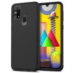 LENUO Twill Texture TPU Cell Phone Cover for Samsung Galaxy M31 – Black