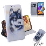 Pattern Printing Light Spot Decor PU Leather Wallet Case for Samsung Galaxy A21s – Wolf