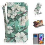 Light Spot Decor Pattern Printing Wallet Stand Leather Case with Strap for Samsung Galaxy A21s – Vivid Flower