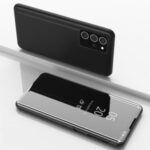 Plated Mirror Surface View Window Leather Case for Samsung Galaxy Note 20 Plus – Black