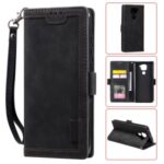 Vintage Splicing Style Cover Stand Leather Flip Shell for Samsung Galaxy A21s – Black