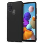 LENUO Twill Texture TPU Cell Phone Cover for Samsung Galaxy A21s – Black