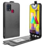 Crazy Horse Vertical Flip Leather Mobile Phone Casing for Samsung Galaxy M31 – Black