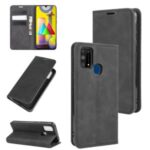 Silky Touch Skin Cover Leather Unique Case for Samsung Galaxy M31 – Black