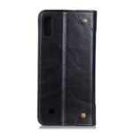 Auto-absorbed Wallet Leather Stand Case Mobile Phone Shell for Samsung Galaxy M01 – Black