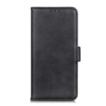 Protective Wallet Stand Magnetic Closure Leather Cover Shell for Samsung Galaxy M01 – Black