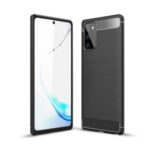 Carbon Fibre Brushed TPU Cell Phone Case for Samsung Galaxy Note 20 – Black