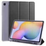 Tri-fold Stand Leather Smart Case with Pen Slot for Samsung Galaxy Tab S6 Lite – Black
