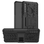 PC + TPU Hybrid Cover with Kickstand for Samsung Galaxy A21 – Black