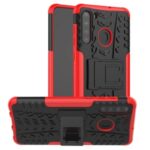 PC + TPU Hybrid Cover with Kickstand for Samsung Galaxy A21 – Red