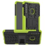 PC + TPU Hybrid Cover with Kickstand for Samsung Galaxy A21 – Green