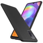Jazz Series Twill Texture TPU Back Case for Samsung Galaxy A31 – Black