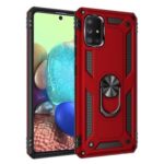 360° Rotatable Ring Kickstand Armor PC+TPU Combo Case for Samsung Galaxy A71 5G SM-A716 – Red