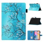 Pattern Printing Leather Card Holder Stand Tablet Protective Shell for Samsung Galaxy Tab S6 Lite P610 P615 – Flower Branch