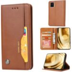 Auto-absorbed PU Leather Stand Wallet Phone Case for Samsung Galaxy A41 (European Version) – Brown