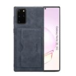 Card Holder PU Leather Coated TPU Cover with Kickstand for Samsung Galaxy Note 20 – Dark Grey
