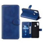 ENKAY ENK-PUC011 Leather Mobile Phone Shell with Wallet Stand for Samsung Galaxy M11 – Blue