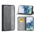 Auto-absorbed Business Splice Leather Stand Case with Card Slot Cover for Samsung Galaxy S20 Plus – Grey
