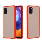 Matte Skin Drop-resistant Cover PC + TPU Combo Phone Case for Samsung Galaxy A31 – Red