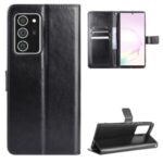 Crazy Horse Wallet Stand Leather Phone Shell for Samsung Galaxy Note 20 – Black