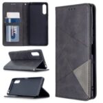 Geometric Pattern Stand Leather Card Holder Case for Sony Xperia L4 – Black