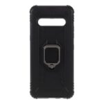 Finger Ring Kickstand Drop-proof TPU Unique Cover for LG V60 ThinQ 5G – Black