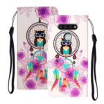 Embossed Patterned Wallet Leather Phone Shell with Strap for LG K51 – Dream Catcher