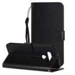 With Wallet Leather Stand Phone Case for LG K51 – Black