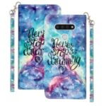 Light Spot Decor Patterned Leather Wallet Stand Case for LG K51 – Never Stop Dreaming